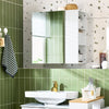 SoBuy BZR184-W Armoire Murale avec Miroir, Placard de Rangement Suspendu avec Miroir Salle de Bain