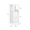 SoBuy BZR186-W Meuble Bas Salle de Bain Meuble de Rangement Armoire Toilette Meuble WC , 1 Compartiment Ouvert et 2 Étages
