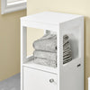 SoBuy BZR186-W Meuble Bas Salle de Bain Meuble de Rangement Armoire Toilette Meuble WC , 1 Compartiment Ouvert et 2 Étages