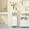 SoBuy BZR186-W Meuble Bas Salle de Bain Meuble de Rangement Armoire Toilette Meuble WC , 1 Compartiment Ouvert et 2 Étages