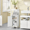 SoBuy BZR186-W Meuble Bas Salle de Bain Meuble de Rangement Armoire Toilette Meuble WC , 1 Compartiment Ouvert et 2 Étages