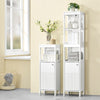 SoBuy BZR186-W Meuble Bas Salle de Bain Meuble de Rangement Armoire Toilette Meuble WC , 1 Compartiment Ouvert et 2 Étages