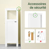 SoBuy BZR186-W Meuble Salle de Bain sous Lavabo, 30x30x89 cm, Meuble de Rangement Armoire WC Blanc, Design Slim, Idéal pour Petites Salles de Bain
