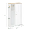 SoBuy BZR189-W Meuble de Rangement Salle de Bain Armoire Porte-Papier Toilette Porte Brosse WC avec 1 Porte