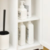 SoBuy BZR189-W Meuble de Rangement Salle de Bain Armoire Porte-Papier Toilette Porte Brosse WC avec 1 Porte