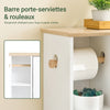 SoBuy BZR189-W Meuble de Rangement Salle de Bain Armoire Porte-Papier Toilette Porte Brosse WC avec 1 Porte