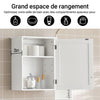 SoBuy BZR19-W Meuble Haut Salle de Bain – Armoire de Salle de Bain Suspendue avec Porte et Étagères Réglables, Etagere Murale en Bois pour Cuisine, Entrée – Armoire à Pharmacie, Blanc, 40x52x23cm