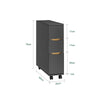 SoBuy BZR191-DG Meuble de Rangement Salle de Bain Étroit sur roulettes, Support Papier Toilette avec roulettes, Armoire Toilettes WC Compact, 3 Tiroirs