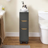 SoBuy BZR191-DG Meuble de Rangement Salle de Bain Étroit sur roulettes, Support Papier Toilette avec roulettes, Armoire Toilettes WC Compact, 3 Tiroirs