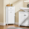 SoBuy BZR194-W Armoire de Rangement Étroite, 1 Tiroir et 1 Porte