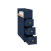 SoBuy BZR195-B Meuble de Rangement Salle de Bain Étroit sur roulettes, Support Papier Toilette, Armoire Toilettes WC Compact, 1 Plateau Amovible et 3 Tiroirs