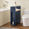 SoBuy BZR195-B Meuble de Rangement Salle de Bain Étroit sur roulettes, Support Papier Toilette, Armoire Toilettes WC Compact, 1 Plateau Amovible et 3 Tiroirs