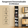 SoBuy BZR201-SCH Meuble Colonne Salle de Bain - Colonne Haute Imperméable avec Étagères Réglables - Meuble de Rangement Salle de Bain 30cm de Large - pour Salle, Entrée, Cuisine - Noir