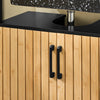 SoBuy BZR202-SCH Meuble sous Lavabo Salle de Bain 60 cm Petit Meuble de Rangement en Bambou et Métal Meuble sous Vasque Compact pour WC ou Petite Salle de Bain
