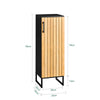 SoBuy BZR203-SCH Meuble Salle de Bain WC Petit Meuble Rangement Étroit avec Porte Bambou, Armoire WC Moderne Gain de Place pour Salle de Bain, Toilettes, Cuisine 30x30x90cm
