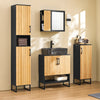 SoBuy BZR203-SCH Meuble Salle de Bain WC Petit Meuble Rangement Étroit avec Porte Bambou, Armoire WC Moderne Gain de Place pour Salle de Bain, Toilettes, Cuisine 30x30x90cm