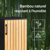 SoBuy BZR203-SCH Meuble Salle de Bain WC Petit Meuble Rangement Étroit avec Porte Bambou, Armoire WC Moderne Gain de Place pour Salle de Bain, Toilettes, Cuisine 30x30x90cm