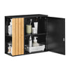 SoBuy BZR204-SCH Meuble Haut Salle de Bain avec Miroir - Armoire Murale Salle de Bain en MDF - Etagere Murale, Rangement Flexible, Installation Facile - Meuble WC Suspendu, Noir, 50x20x45cm