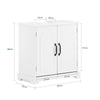 SoBuy BZR205-W Meuble sous Lavabo Salle de Bain 60 cm, Petit Armoire de Rangement sous évier avec étagères réglables, Meubles sous Vasque Compact résistant à l'humidité en Bois, Blanc