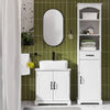 SoBuy BZR205-W Meuble sous Lavabo Salle de Bain 60 cm, Petit Armoire de Rangement sous évier avec étagères réglables, Meubles sous Vasque Compact résistant à l'humidité en Bois, Blanc