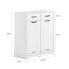 SoBuy BZR208-W Meuble Salle de Bain avec Panier à Linge – Armoire Salle de Bain Blanche avec 2 Paniers Amovibles et Tiroirs, Armoire Rangement en Bois pour Buanderie, 79,5x38x90cm