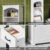 SoBuy BZR206-W Meuble Salle de Bain Haute, Colonne de Rangement Étroite avec Tiroir et Étagères Réglables, Armoire Salle de Bain en Bois, Résistante à l’Humidité, Blanc, 42×30×173 cm