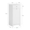 SoBuy BZR21-W Meuble Bas de Salle de Bain, Armoire Toilette avec 1 Tiroir et 1 Panier à Linge Pliable, Meuble de Rangement, Corbeille à Linge, Coffre à Linge, Porte Vêtement, 40x38x90cm, Blanc