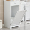 SoBuy BZR21-W Meuble Bas de Salle de Bain, Armoire Toilette avec 1 Tiroir et 1 Panier à Linge Pliable, Meuble de Rangement, Corbeille à Linge, Coffre à Linge, Porte Vêtement, 40x38x90cm, Blanc