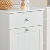 SoBuy BZR21-W Meuble Bas de Salle de Bain, Armoire Toilette avec 1 Tiroir et 1 Panier à Linge Pliable, Meuble de Rangement, Corbeille à Linge, Coffre à Linge, Porte Vêtement, 40x38x90cm, Blanc