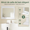 SoBuy BZR212-W Armoire Murale Salle de Bain avec Miroir Meuble Haut Salle de Bain Blanc 60x6x53,5cm en MDF E1 et Verre, Armoire de Toilette Murale avec Étagère