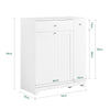 SoBuy BZR214-W Meuble Salle de Bain avec Panier à Linge Colonne de Rangement avec 1 Tiroir, et Compartiment Coulissant, Armoire de Salle de Bain Étanche 78x38x90cm Idéal pour WC, Lavabo, Toilettes