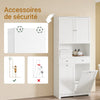 SoBuy BZR215-W Colonne Salle de Bain Rangement avec 2 Paniers à Linge & 2 Tiroirs Meuble Salle de Bain Haut 78x38x181cm Armoire Fermée avec Étagère Ouverte Meuble Rangement Gain de Place pour WC