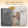 SoBuy BZR216-W Colonne Salle de Bain avec Panier à Linge Meuble Salle de Bain 40x38x180cm avec Tiroir et Étagère Réglable Petit Meuble Rangement Gain de Place, Idéal pour WC, Toilettes
