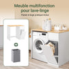 SoBuy BZR217-WN Meuble Machine à Laver – Meuble de Salle de Bain avec Panier à Linge et tiroir, pour Lave-Linge et sèche-Linge, Armoire pour Machine à Laver en Bois, Blanc, 100 x 60 x 90 cm
