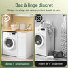 SoBuy BZR217-WN Meuble Machine à Laver – Meuble de Salle de Bain avec Panier à Linge et tiroir, pour Lave-Linge et sèche-Linge, Armoire pour Machine à Laver en Bois, Blanc, 100 x 60 x 90 cm