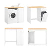 SoBuy BZR217-WN Meuble Machine à Laver – Meuble de Salle de Bain avec Panier à Linge et tiroir, pour Lave-Linge et sèche-Linge, Armoire pour Machine à Laver en Bois, Blanc, 100 x 60 x 90 cm