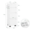 SoBuy BZR29-W Meuble Salle de Bain – Petit Meuble Rangement avec 3 Tiroirs, 4 Compartiments, Porte-Serviettes – Armoire Salle de Bain Compacte, Idéale pour Toilette en Bois, Blanc, 30x90x30cm
