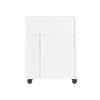 SoBuy BZR31-W Armoire de Salle de Bain Étroit avec roulettes – Meuble de Salle de Bain avec Portes Coulissantes – Polyvalente Armoire de Côté pour Petits Espaces, 52 x 68 x 17 cm, Blanc