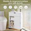 SoBuy BZR31-W Armoire de Salle de Bain Étroit avec roulettes – Meuble de Salle de Bain avec Portes Coulissantes – Polyvalente Armoire de Côté pour Petits Espaces, 52 x 68 x 17 cm, Blanc