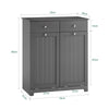 SoBuy BZR33-II-DG Meuble Salle de Bain avec Panier à Linge – Armoire Toilette, Meuble Bas avec 2 Tiroirs et Grande Capacité Sacs à Linge, Meuble de Rangement, Coffre à Linge, Gris, L78xP38xH90cm