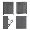SoBuy BZR33-II-DG Meuble Salle de Bain avec Panier à Linge – Armoire Toilette, Meuble Bas avec 2 Tiroirs et Grande Capacité Sacs à Linge, Meuble de Rangement, Coffre à Linge, Gris, L78xP38xH90cm