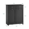 SoBuy BZR33-II-SCH Meuble Salle de Bain avec Panier à Linge Armoire de Rangement 2 Tiroirs et Grande Capacité Sacs à Linge, Idéal pour Salle de Bain, Buanderie, Appartement L78xP38xH91cm, Noir