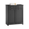 SoBuy BZR33-II-SCH Meuble Salle de Bain avec Panier à Linge Armoire de Rangement 2 Tiroirs et Grande Capacité Sacs à Linge, Idéal pour Salle de Bain, Buanderie, Appartement L78xP38xH91cm, Noir