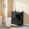 SoBuy BZR33-II-SCH Meuble Salle de Bain avec Panier à Linge Armoire de Rangement 2 Tiroirs et Grande Capacité Sacs à Linge, Idéal pour Salle de Bain, Buanderie, Appartement L78xP38xH91cm, Noir