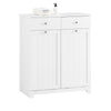 SoBuy BZR33-II-W Meuble Salle de Bain avec Panier à Linge, Armoire de Toilette avec 2 Tiroirs et et Grande Capacité Sacs à Linge, Meuble Panier à Linge Robuste en Bois, Blanc, L78xP38xH90cm