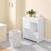 SoBuy BZR33-II-W Meuble Salle de Bain avec Panier à Linge, Armoire de Toilette avec 2 Tiroirs et et Grande Capacité Sacs à Linge, Meuble Panier à Linge Robuste en Bois, Blanc, L78xP38xH90cm