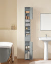SoBuy BZR34-HG Meuble Colonne Armoire Haut de Salle de Bain avec 1 Tiroir, 2 Portes et 5 Compartiments