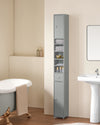 SoBuy BZR34-HG Meuble Colonne Armoire Haut de Salle de Bain avec 1 Tiroir, 2 Portes et 5 Compartiments