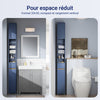 SoBuy BZR34-II-B Meuble Colonne Salle de Bain 20 cm - Armoire de Rangement Étroite avec Tiroir et Étagères Réglables - Meuble Salle de Bain Compact pour WC, Petits Espaces MDF Bleu, 20x20x180 cm