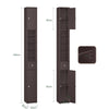 SoBuy BZR34-II-BR Meuble Colonne Salle de Bain, Armoire de Rangement Placard de Rangement Étroite, 1 Tiroir, 2 Portes et 5 Compartiments Ouverts, Étagères Réglables, Brun, 20x20x180 cm
